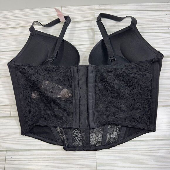 NWT VS‎ BLING BOMBSHELL ADDS 2 CUP SIZES PLUNGE LACE LONGLINE CORSET TOP BRA 32C - Picture 4 of 5